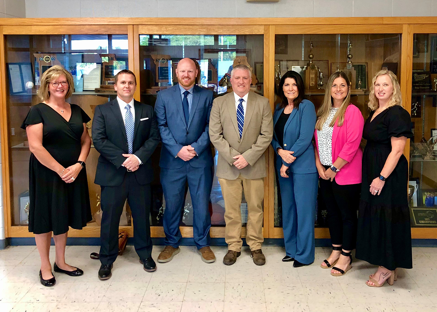 2024/2025 Cole. Co. R-1 Board of Education - (left to right: Renee Bungart, Adam Weber, Stephen Schnieders, Ritchie Jenkins, Elaine Buschjost, Christina Wood, Jenifer Seaver)